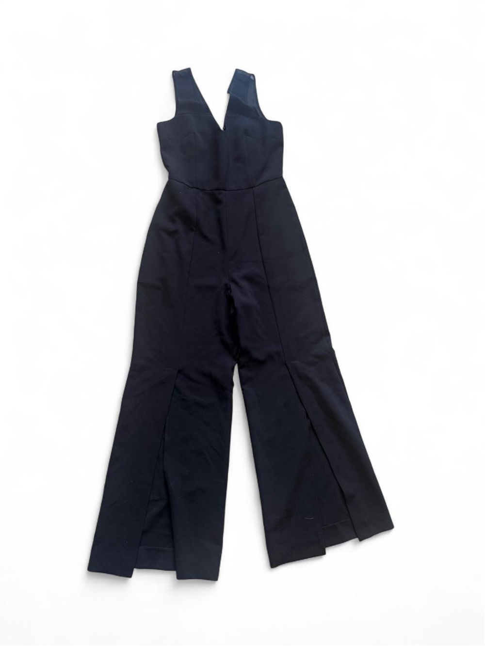 BCBGMaxAzria Black V-Neck Wide-Leg Jumpsuit